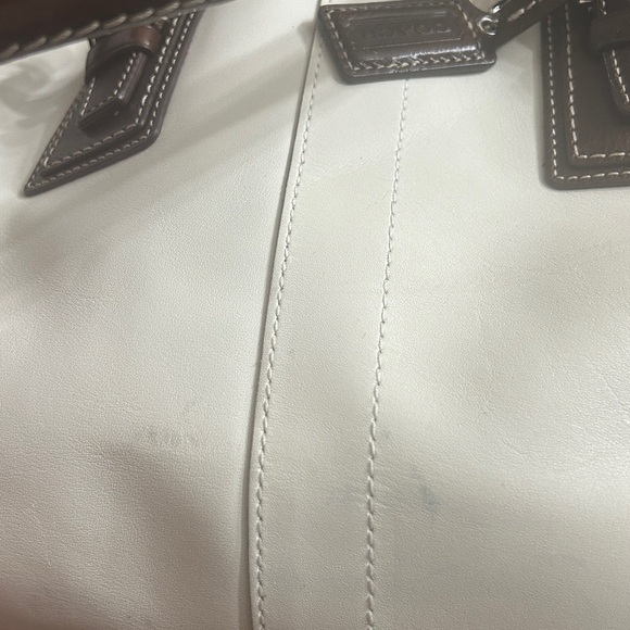 Coach Cream and Brown Hamilton Soft Grain LEATHER Satchel H1072 F12444 - Picture 6 of 6